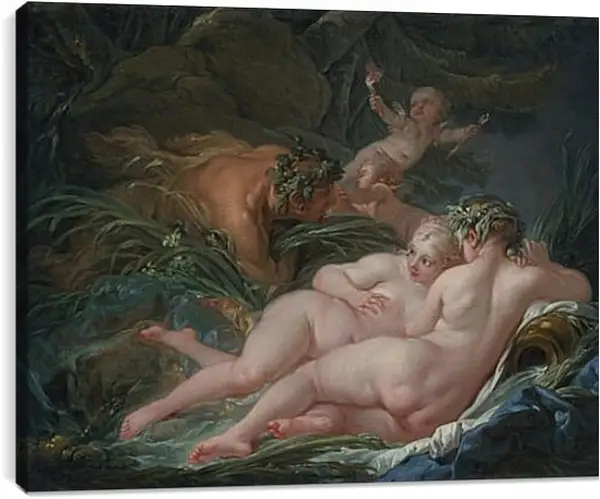 Постер на подрамнике - Pan and Syrinx. Франсуа Буше Постер на подрамнике - Pan and Syrinx. Франсуа Буше
