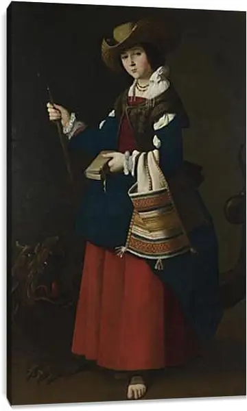 Постер на подрамнике - Saint Margaret of Antioch. Франсиско де Сурбаран Постер на подрамнике - Saint Margaret of Antioch. Франсиско де Сурбаран