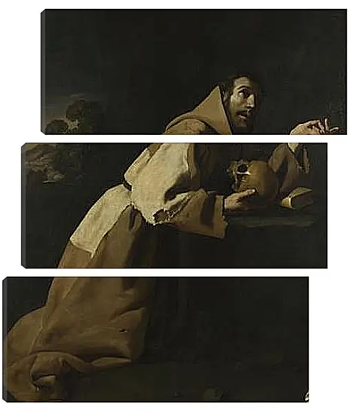 Модульная картина - Saint Francis in Meditation. Франсиско де Сурбаран Модульная картина - Saint Francis in Meditation. Франсиско де Сурбаран