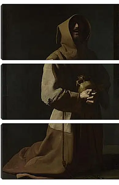 Модульная картина - Saint Francis in Meditation (1). Франсиско де Сурбаран Модульная картина - Saint Francis in Meditation (1). Франсиско де Сурбаран