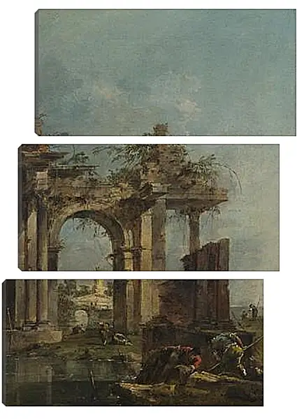Модульная картина - A Caprice with Ruins on the Seashore. Франческо Гварди Модульная картина - A Caprice with Ruins on the Seashore. Франческо Гварди