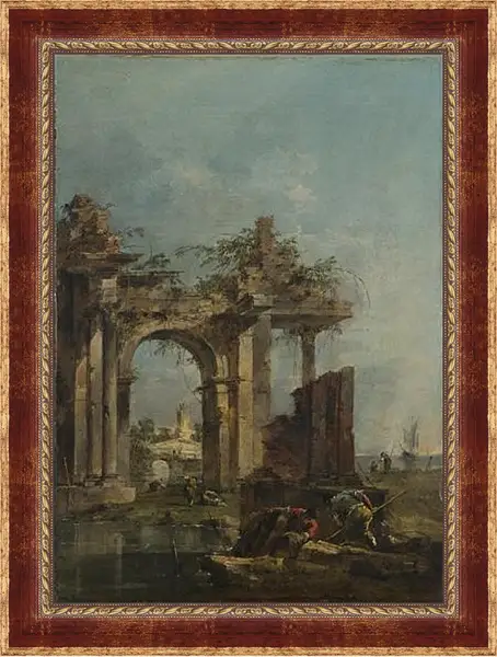 Картина в раме - A Caprice with Ruins on the Seashore. Франческо Гварди Картина в раме - A Caprice with Ruins on the Seashore. Франческо Гварди