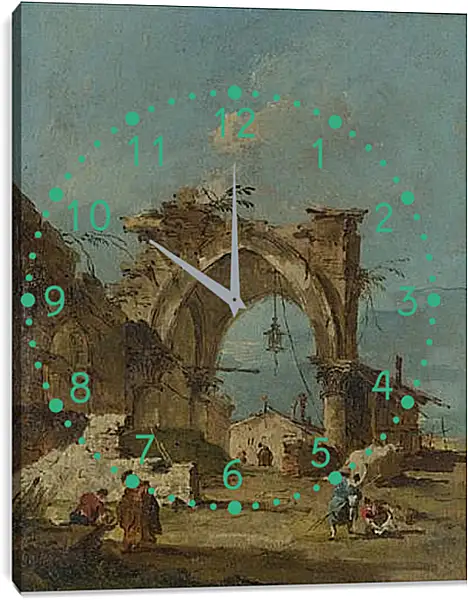 Часы картина - A Caprice with a Ruined Arch. Франческо Гварди Часы картина - A Caprice with a Ruined Arch. Франческо Гварди
