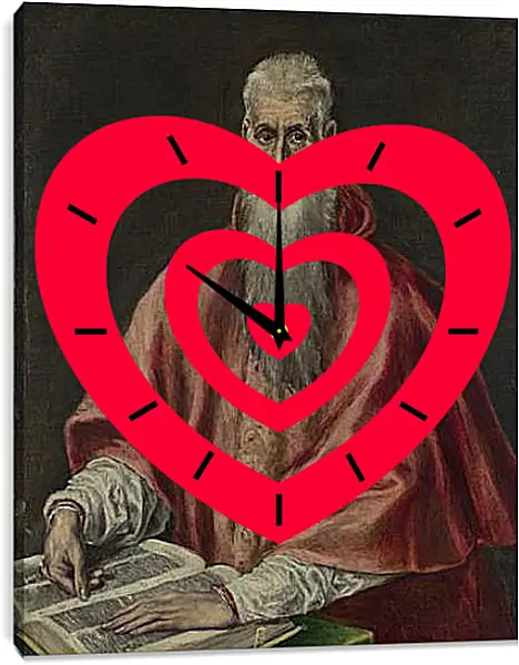 Часы картина - Saint Jerome as Cardinal. Эль Греко Часы картина - Saint Jerome as Cardinal. Эль Греко
