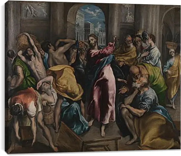Постер на подрамнике - Christ driving the Traders from the Temple. Эль Греко Постер на подрамнике - Christ driving the Traders from the Temple. Эль Греко
