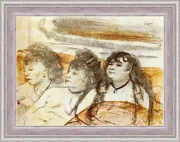 Картина в раме - Trois filles assises de face. Эдгар Дега Картина в раме - Trois filles assises de face. Эдгар Дега