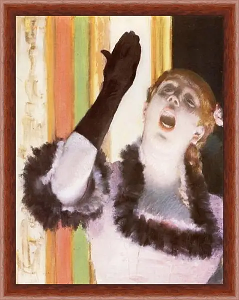 Картина в раме - Chanteuse de Cafe, la chanteuse au gant. Эдгар Дега Картина в раме - Chanteuse de Cafe, la chanteuse au gant. Эдгар Дега