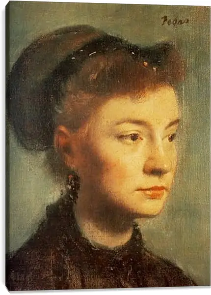 Постер на подрамнике - Portrait de Jeune femme . Эдгар Дега Постер на подрамнике - Portrait de Jeune femme . Эдгар Дега