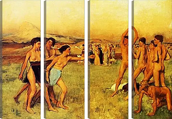 Модульная картина - Petites filles spartiates provoquant des garcons. Эдгар Дега Модульная картина - Petites filles spartiates provoquant des garcons. Эдгар Дега