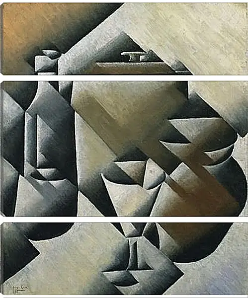 Модульная картина - Jar, Bottle and Glass. Хуан Грис Модульная картина - Jar, Bottle and Glass. Хуан Грис