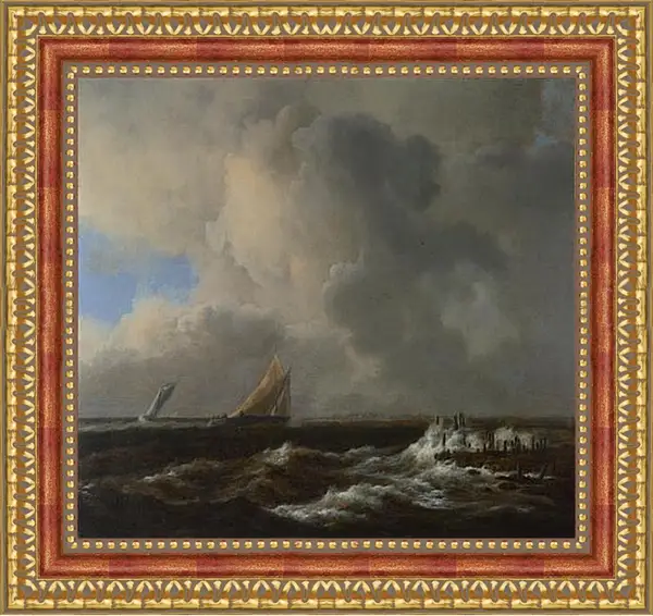 Картина в раме - Vessels in a Fresh Breeze. Якоб ван Рейсдал Картина в раме - Vessels in a Fresh Breeze. Якоб ван Рейсдал