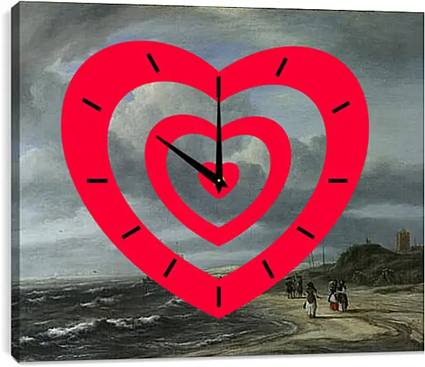 Часы картина - The Shore at Egmond-aan-Zee. Якоб ван Рейсдал Часы картина - The Shore at Egmond-aan-Zee. Якоб ван Рейсдал