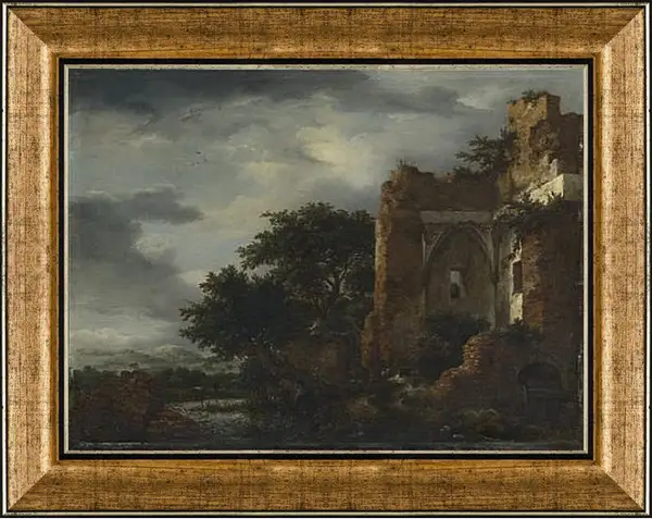 Картина в раме - Ruins in a Dune Landscape. Якоб ван Рейсдал Картина в раме - Ruins in a Dune Landscape. Якоб ван Рейсдал