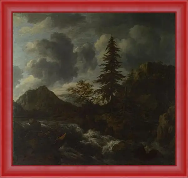 Картина в раме - A Torrent in a Mountainous Landscape. Якоб ван Рейсдал Картина в раме - A Torrent in a Mountainous Landscape. Якоб ван Рейсдал