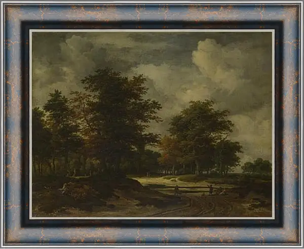 Картина в раме - A Road leading into a Wood. Якоб ван Рейсдал Картина в раме - A Road leading into a Wood. Якоб ван Рейсдал