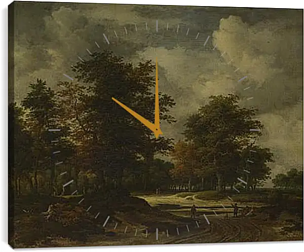 Часы картина - A Road leading into a Wood. Якоб ван Рейсдал Часы картина - A Road leading into a Wood. Якоб ван Рейсдал