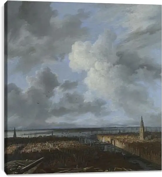 Постер на подрамнике - A Panoramic View of Amsterdam looking towards the IJ. Якоб ван Рейсдал Постер на подрамнике - A Panoramic View of Amsterdam looking towards the IJ. Якоб ван Рейсдал