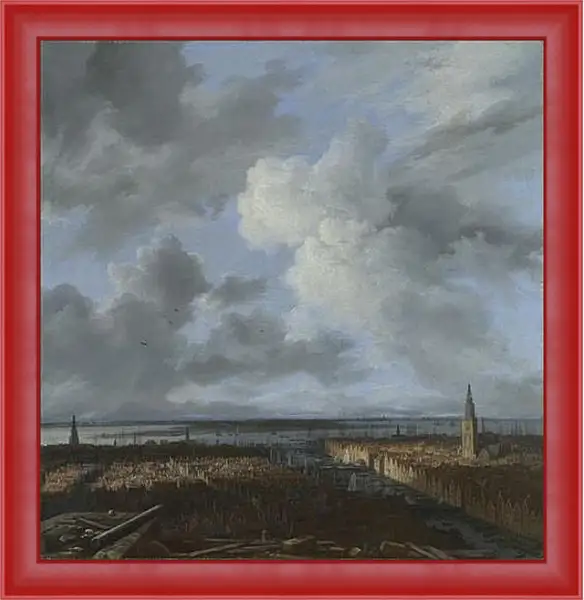 Картина в раме - A Panoramic View of Amsterdam looking towards the IJ. Якоб ван Рейсдал Картина в раме - A Panoramic View of Amsterdam looking towards the IJ. Якоб ван Рейсдал