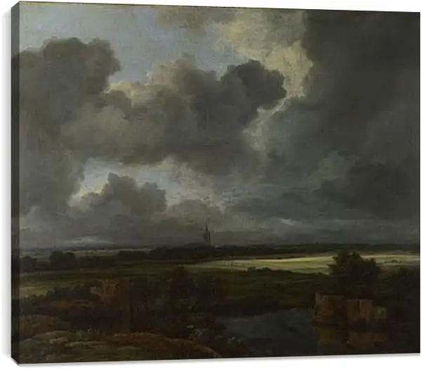 Постер на подрамнике - An Extensive Landscape with Ruins. Якоб ван Рейсдал Постер на подрамнике - An Extensive Landscape with Ruins. Якоб ван Рейсдал