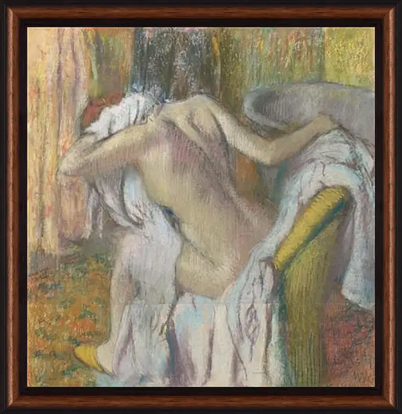 Картина в раме - After the Bath, Woman drying herself. Эдгар Дега Картина в раме - After the Bath, Woman drying herself. Эдгар Дега