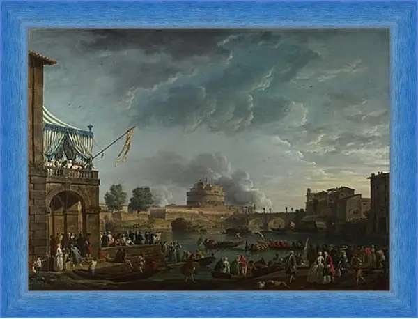 Картина в раме - A Sporting Contest on the Tiber at Rome. Клод Жозеф Верне Картина в раме - A Sporting Contest on the Tiber at Rome. Клод Жозеф Верне