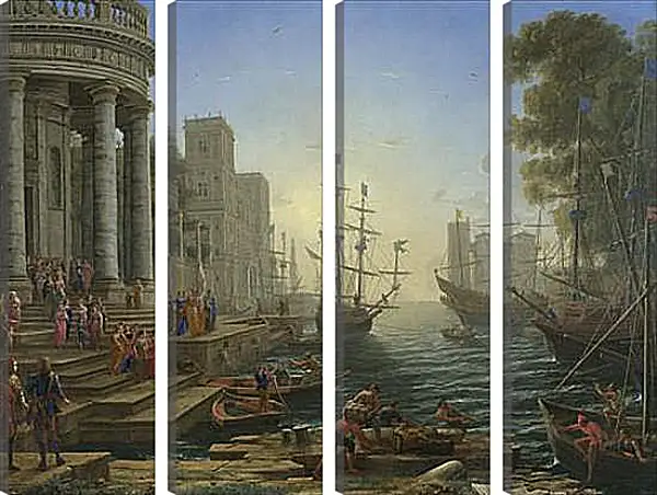 Модульная картина - Seaport with the Embarkation of Saint Ursula. Лоррен Клод Модульная картина - Seaport with the Embarkation of Saint Ursula. Лоррен Клод
