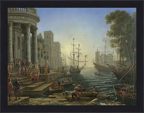 Картина в раме - Seaport with the Embarkation of Saint Ursula. Лоррен Клод Картина в раме - Seaport with the Embarkation of Saint Ursula. Лоррен Клод