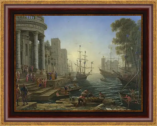 Картина в раме - Seaport with the Embarkation of Saint Ursula. Лоррен Клод Картина в раме - Seaport with the Embarkation of Saint Ursula. Лоррен Клод