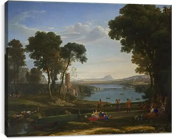 Постер на подрамнике - Landscape with the Marriage of Isaac and Rebecca. Лоррен Клод Постер на подрамнике - Landscape with the Marriage of Isaac and Rebecca. Лоррен Клод
