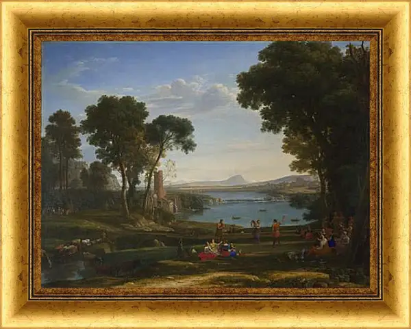 Картина в раме - Landscape with the Marriage of Isaac and Rebecca. Лоррен Клод Картина в раме - Landscape with the Marriage of Isaac and Rebecca. Лоррен Клод