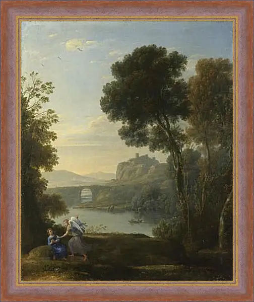 Картина в раме - Landscape with Hagar and the Angel. Лоррен Клод Картина в раме - Landscape with Hagar and the Angel. Лоррен Клод