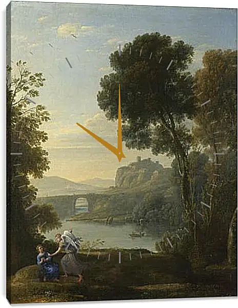 Часы картина - Landscape with Hagar and the Angel. Лоррен Клод Часы картина - Landscape with Hagar and the Angel. Лоррен Клод