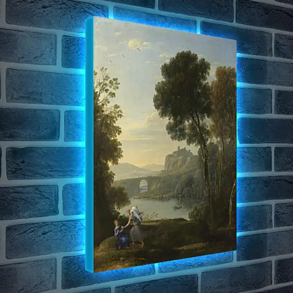 Лайтбокс световая панель - Landscape with Hagar and the Angel. Лоррен Клод Лайтбокс световая панель - Landscape with Hagar and the Angel. Лоррен Клод