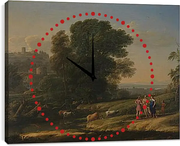 Часы картина - Landscape with Cephalus and Procris reunited by Diana. Лоррен Клод Часы картина - Landscape with Cephalus and Procris reunited by Diana. Лоррен Клод