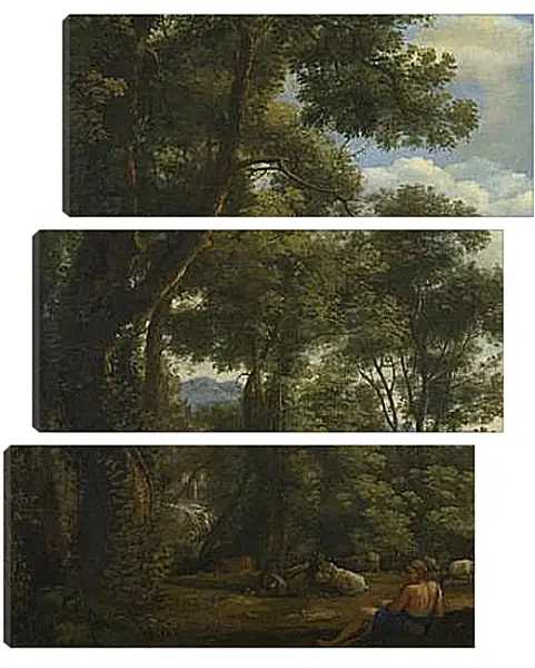 Модульная картина - Landscape with a Goatherd and Goats. Лоррен Клод Модульная картина - Landscape with a Goatherd and Goats. Лоррен Клод