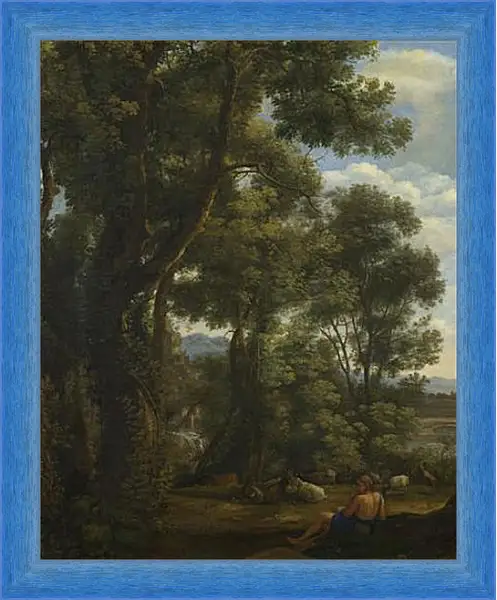Картина в раме - Landscape with a Goatherd and Goats. Лоррен Клод Картина в раме - Landscape with a Goatherd and Goats. Лоррен Клод