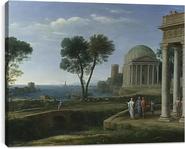 Постер на подрамнике - Landscape with Aeneas at Delos. Лоррен Клод Постер на подрамнике - Landscape with Aeneas at Delos. Лоррен Клод
