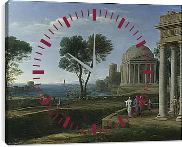 Часы картина - Landscape with Aeneas at Delos. Лоррен Клод Часы картина - Landscape with Aeneas at Delos. Лоррен Клод