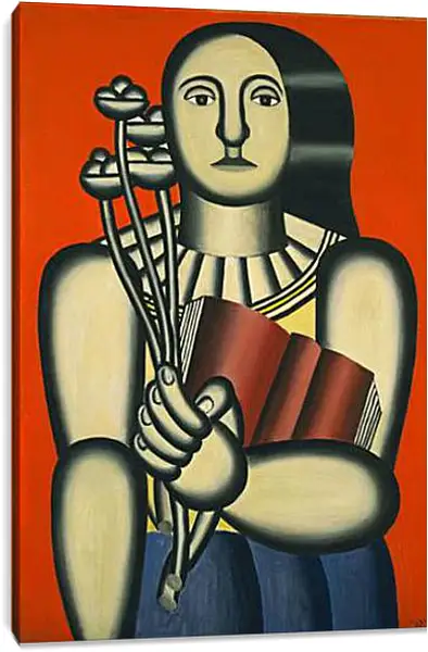 Постер на подрамнике - Woman with a Book. Фернан Леже Постер на подрамнике - Woman with a Book. Фернан Леже
