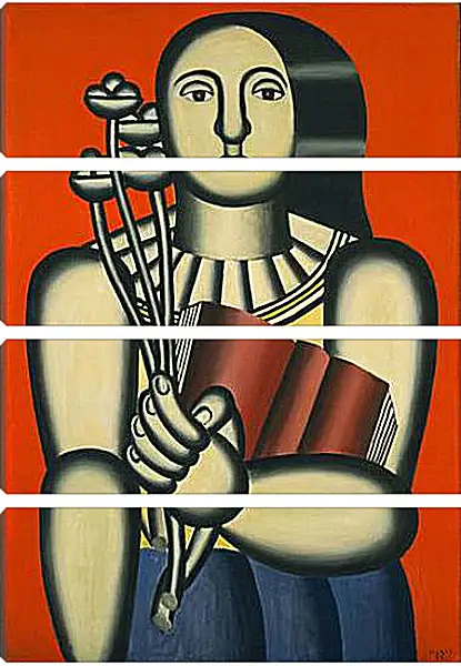 Модульная картина - Woman with a Book. Фернан Леже Модульная картина - Woman with a Book. Фернан Леже