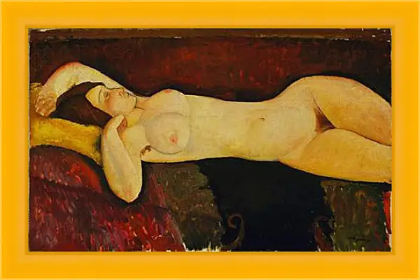 Картина в раме - Reclining Nude. Амедео Модильяни Картина в раме - Reclining Nude. Амедео Модильяни