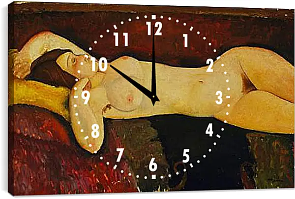 Часы картина - Reclining Nude. Амедео Модильяни Часы картина - Reclining Nude. Амедео Модильяни