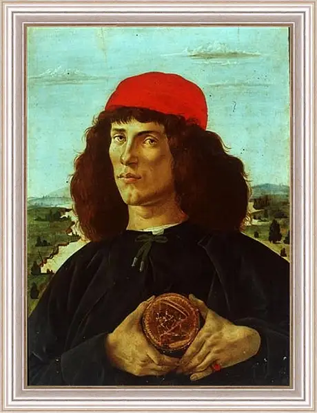 Картина в раме - Portrait of a Man with the Medal of Cosimo de Medici the Elder. Сандро Боттичелли Картина в раме - Portrait of a Man with the Medal of Cosimo de Medici the Elder. Сандро Боттичелли