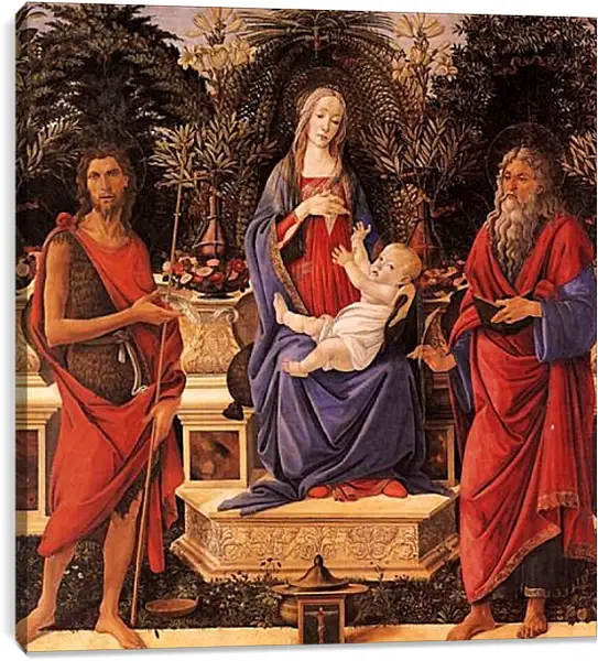Постер на подрамнике - Madonna with child between the both Johannes. Сандро Боттичелли Постер на подрамнике - Madonna with child between the both Johannes. Сандро Боттичелли