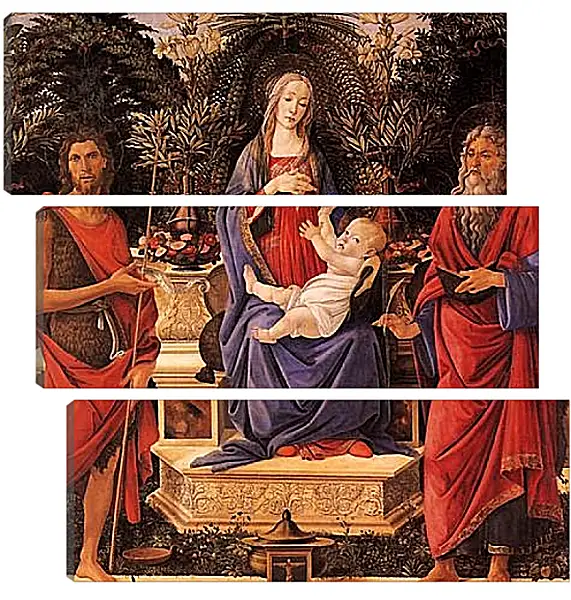Модульная картина - Madonna with child between the both Johannes. Сандро Боттичелли Модульная картина - Madonna with child between the both Johannes. Сандро Боттичелли