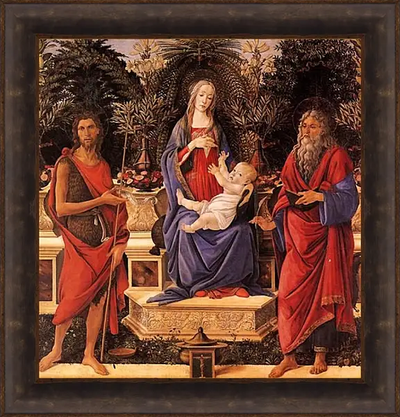 Картина в раме - Madonna with child between the both Johannes. Сандро Боттичелли Картина в раме - Madonna with child between the both Johannes. Сандро Боттичелли