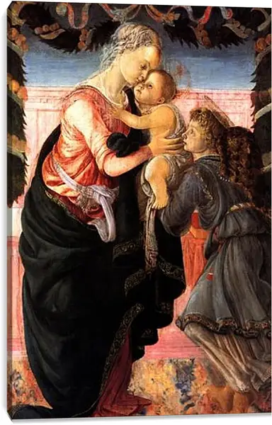 Постер на подрамнике - Madonna with child and an angel. Сандро Боттичелли Постер на подрамнике - Madonna with child and an angel. Сандро Боттичелли