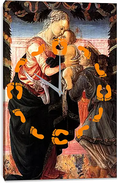 Часы картина - Madonna with child and an angel. Сандро Боттичелли Часы картина - Madonna with child and an angel. Сандро Боттичелли