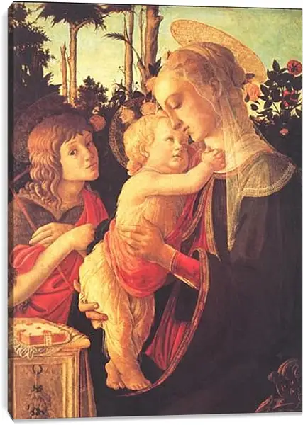 Постер на подрамнике - Madonna of the roseplantation. Сандро Боттичелли Постер на подрамнике - Madonna of the roseplantation. Сандро Боттичелли