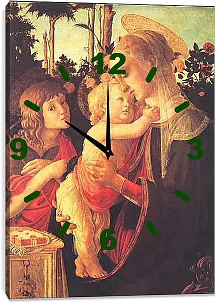 Часы картина - Madonna of the roseplantation. Сандро Боттичелли Часы картина - Madonna of the roseplantation. Сандро Боттичелли